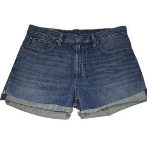 Polo Ralph Lauren Denim Jean Shorts w/ Leather Patch Preppy
